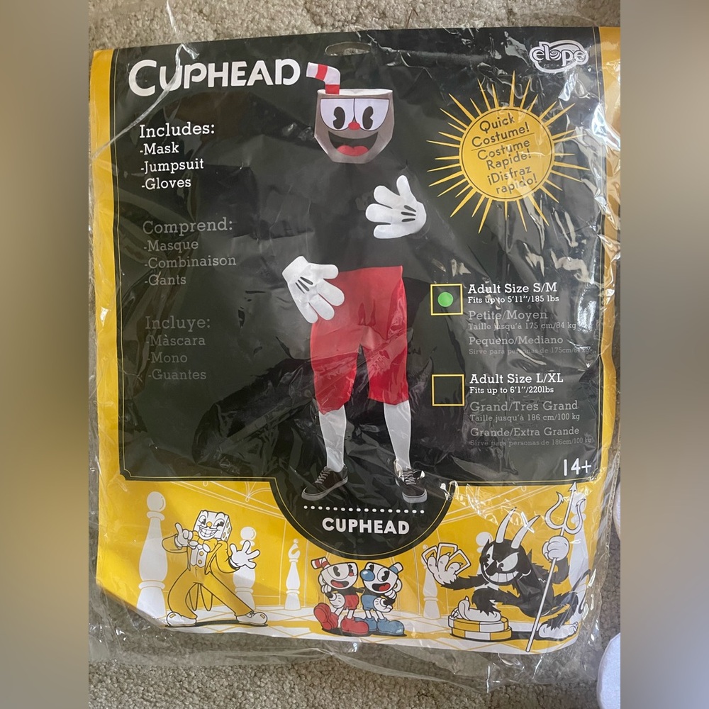 Cuphead Costume - Adult Small/Medium